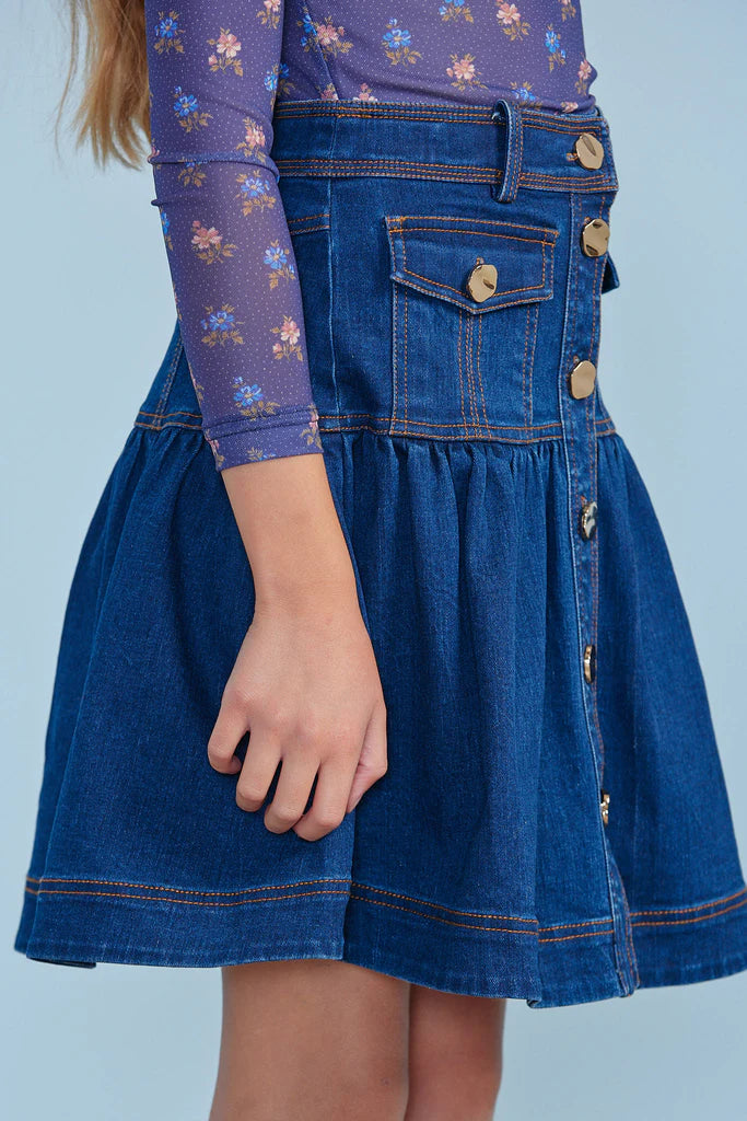 FLARE SKIRT IN DARK DENIM