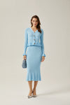 BLUE FLARED TOP & SKIRT MATCHING SET