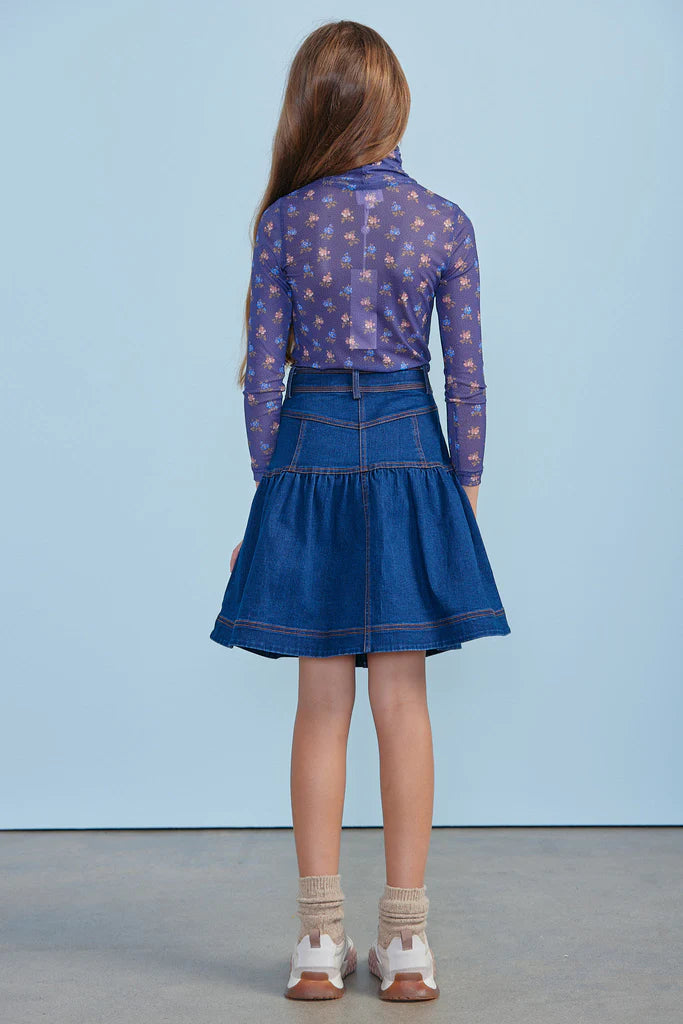 FLARE SKIRT IN DARK DENIM