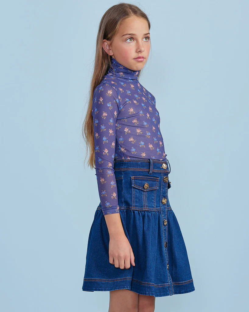 FLARE SKIRT IN DARK DENIM