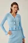 BLUE FLARED TOP & SKIRT MATCHING SET