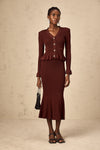 Maroon KNIT TOP & SKIRT MATCHING SET
