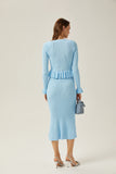 BLUE FLARED TOP & SKIRT MATCHING SET