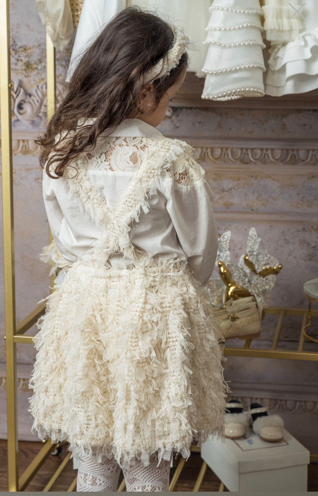 Ivory blouse skirt set