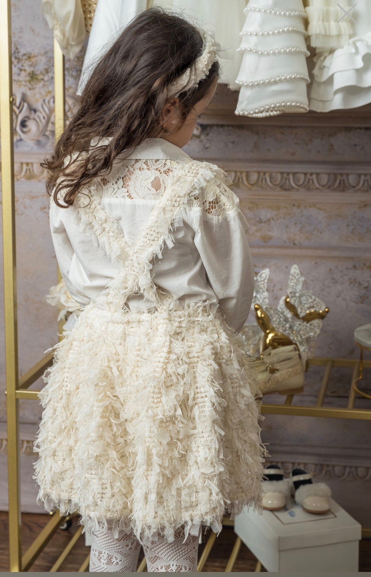 Ivory blouse skirt set