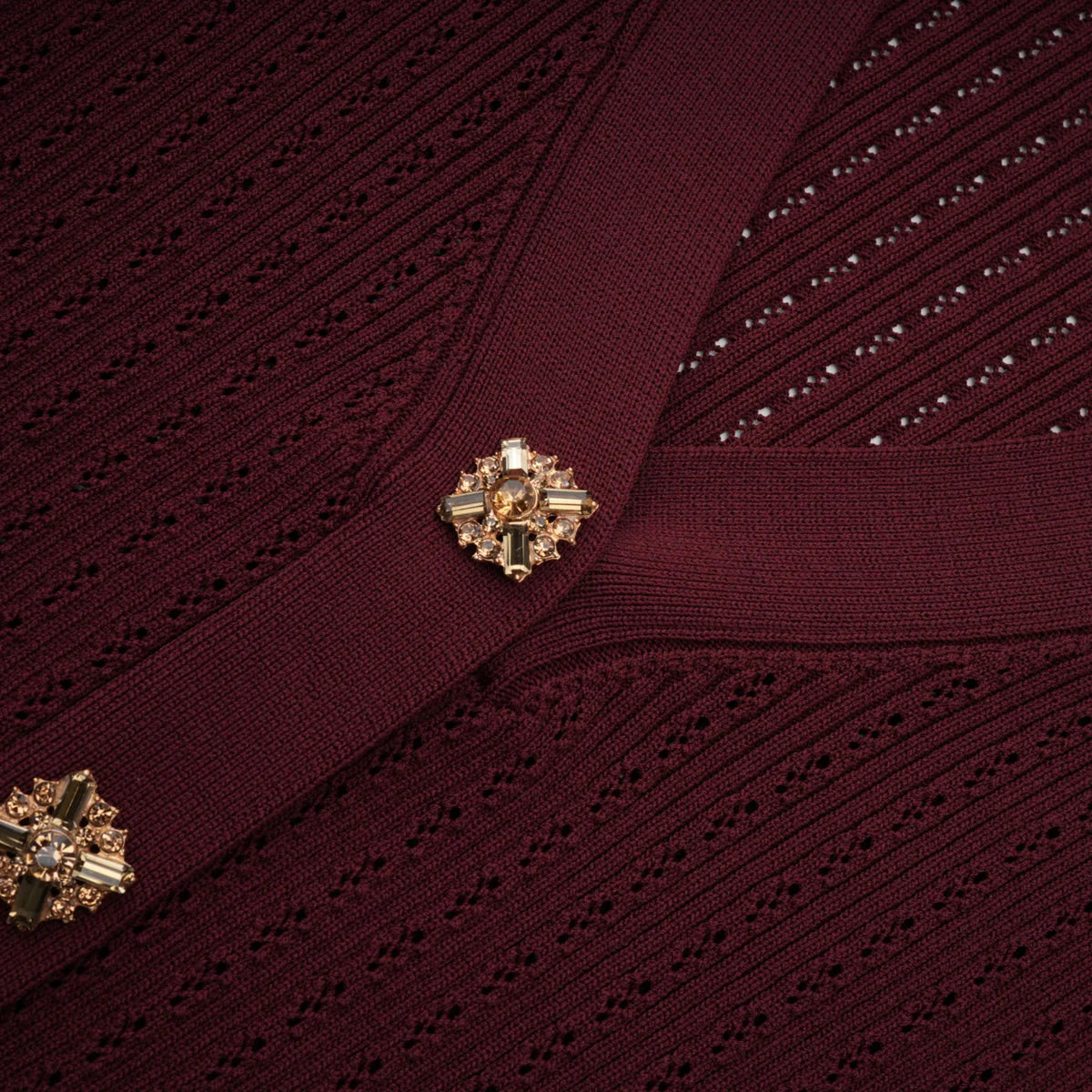 Maroon KNIT TOP & SKIRT MATCHING SET