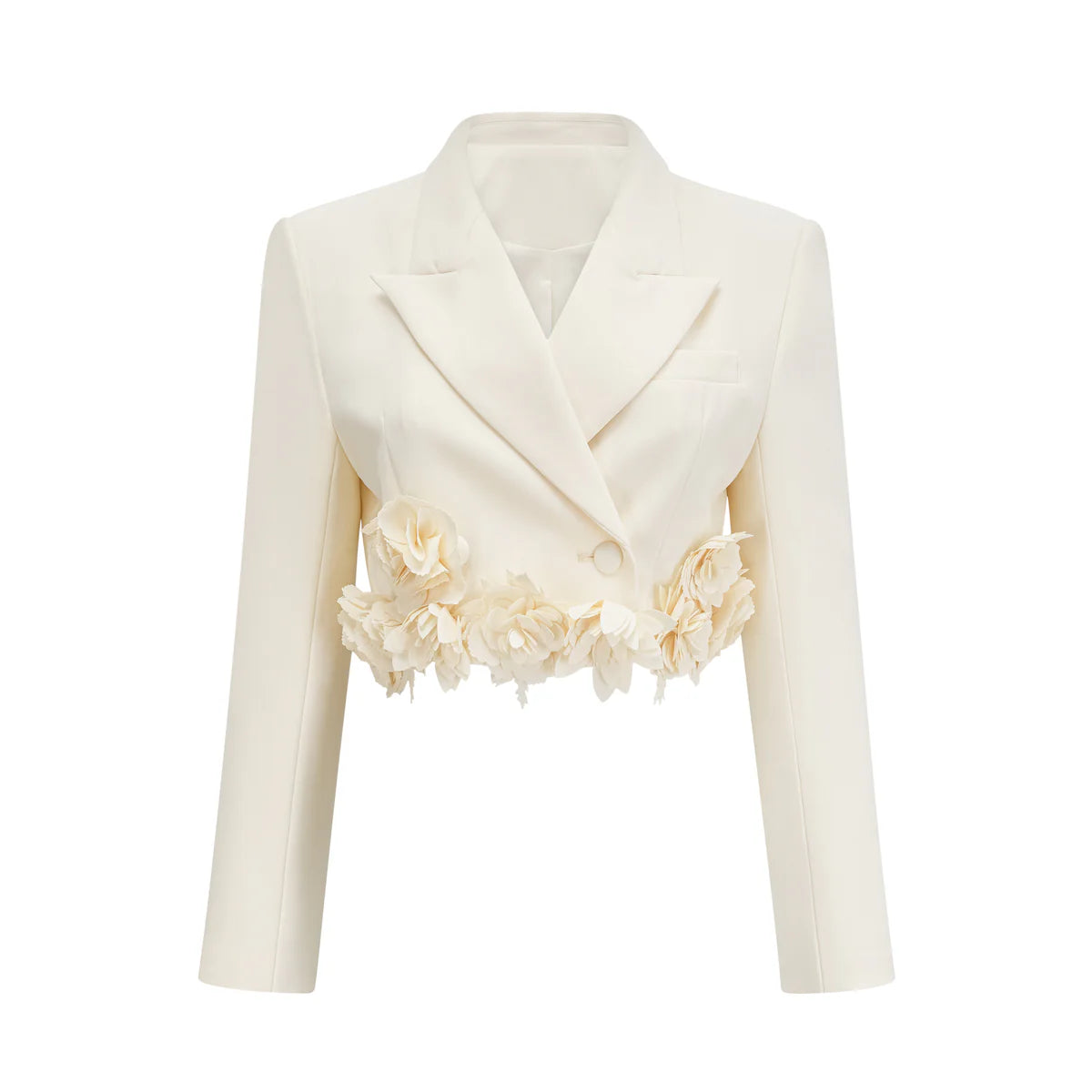 FLORAL-APPLIQUÉ JACKET & SKIRT MATCHING SET