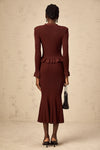 Maroon KNIT TOP & SKIRT MATCHING SET