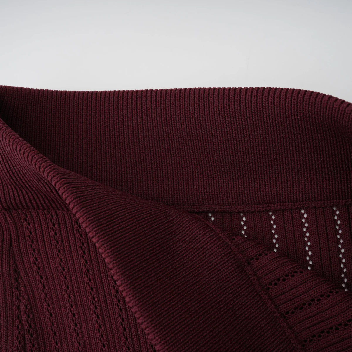 Maroon KNIT TOP & SKIRT MATCHING SET