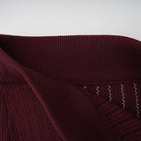 Maroon KNIT TOP & SKIRT MATCHING SET