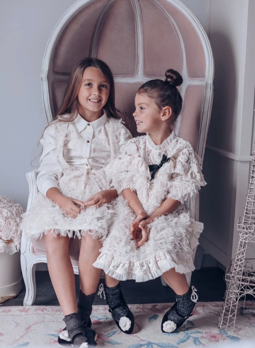 Ivory blouse skirt set