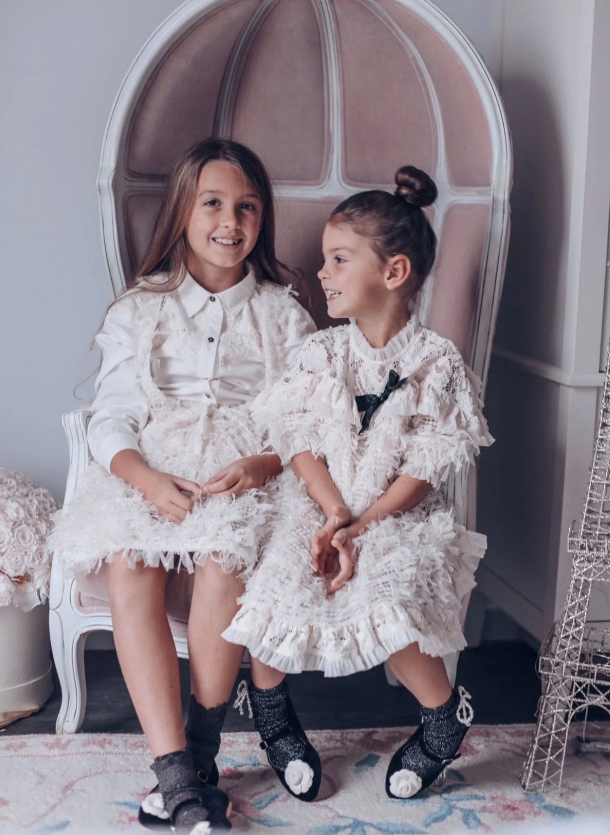 Ivory blouse skirt set