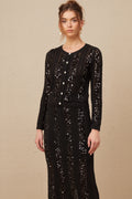 BLACK-KNIT CARDIGAN & SKIRT SET