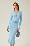 BLUE FLARED TOP & SKIRT MATCHING SET
