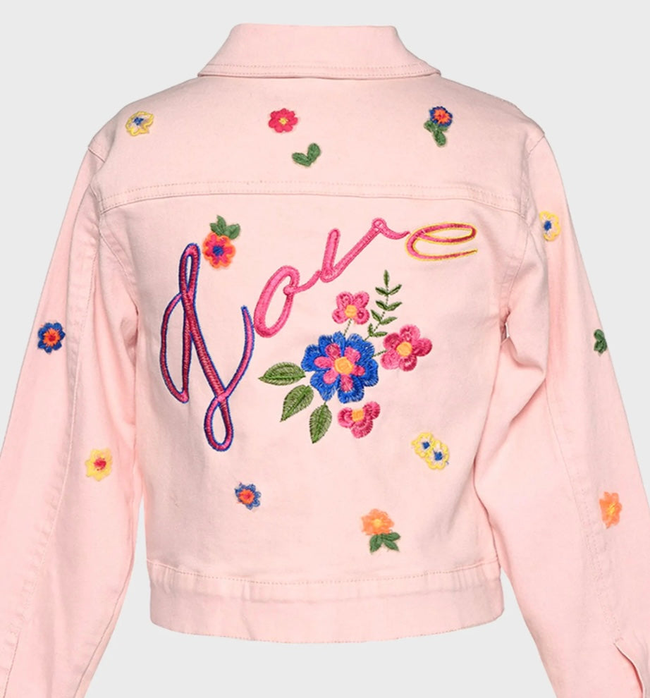 Girl's Floral Embroidered Denim SET