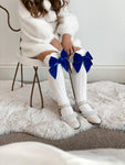 High Socks royal bow with Velvet Bows