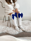 High Socks royal bow with Velvet Bows