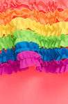 Neon Rainbow ruffled swimsuit