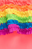 Neon Rainbow ruffled swimsuit